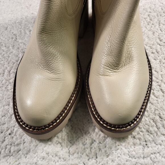 Nordstrom Miah Water Resistant Chelsea Lug Boot  Ivory Birch  Womens size 8 - Picture 2 of 6